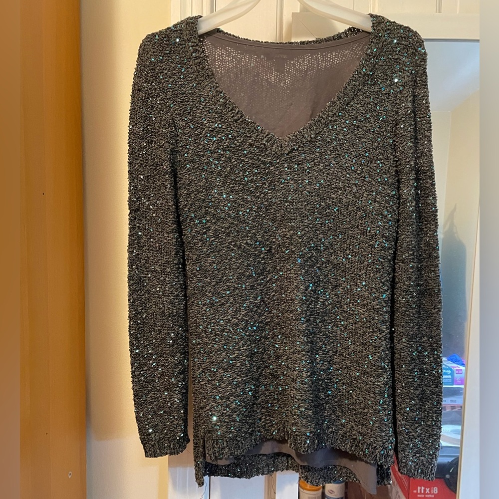 Apt 9 layered sequin sweater size L